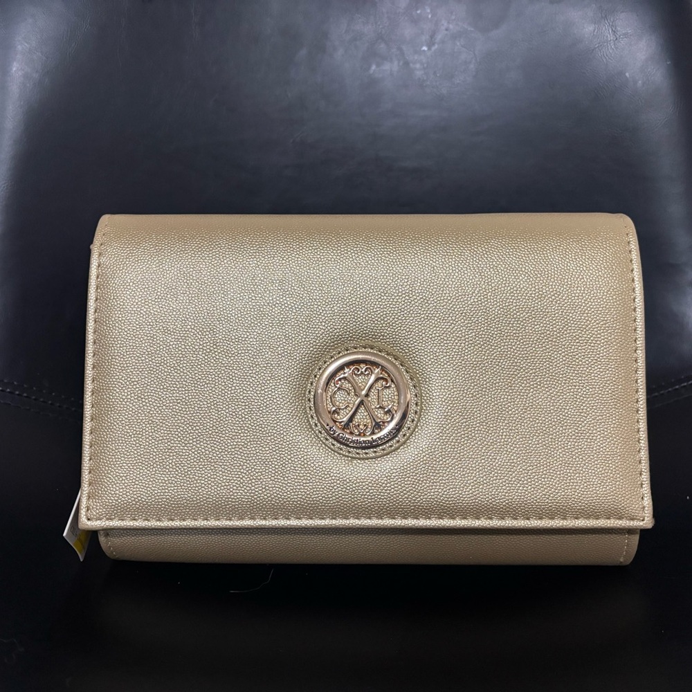 CXL by Christian Lacroix Gold Clutch With Detachable Chain